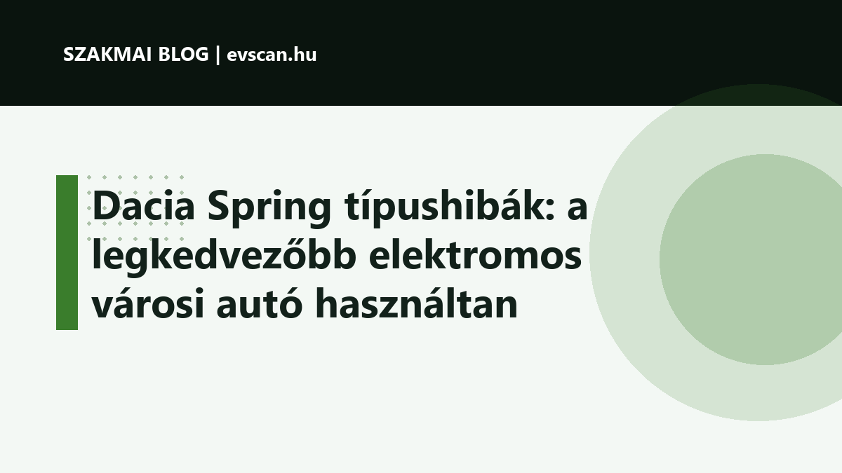 Dacia Spring típushibák: a legkedvezőbb elektromos városi autó használtan