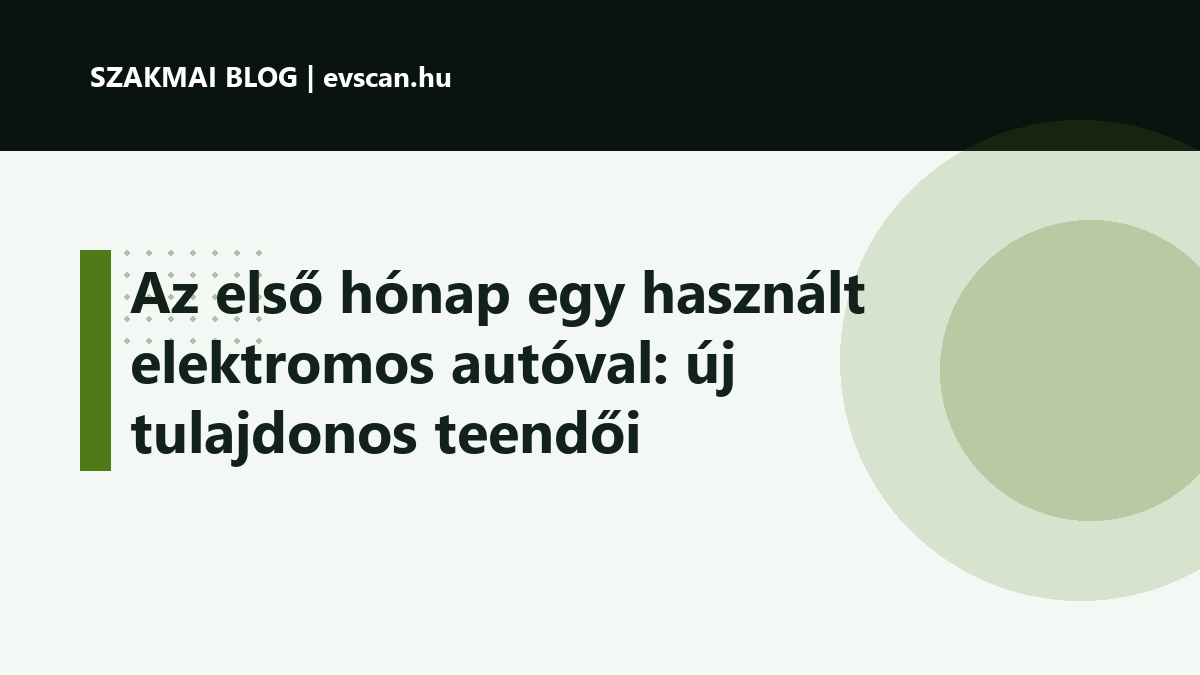 Az első hónap egy használt elektromos autóval: új tulajdonos teendői