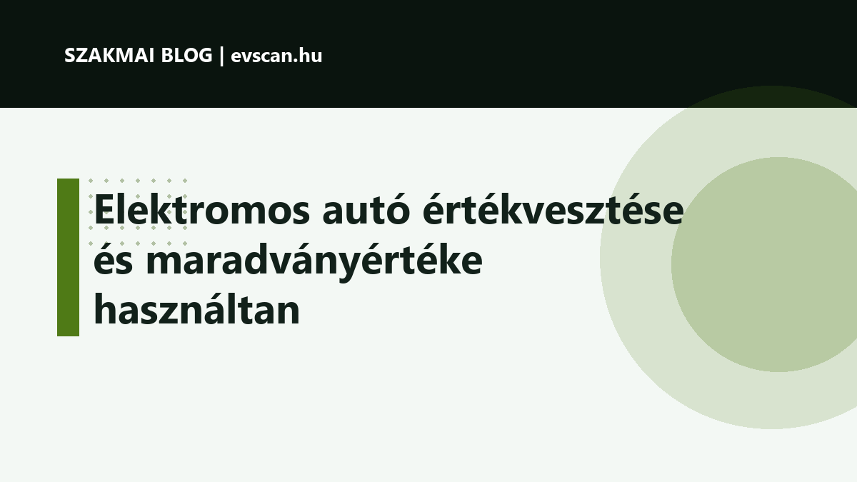 Elektromos autó értékvesztése és maradványértéke használtan