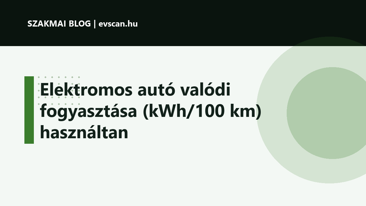Elektromos autó valódi fogyasztása (kWh/100 km) használtan