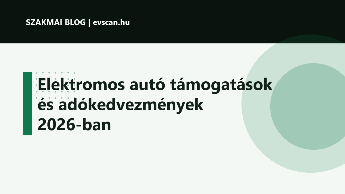 Elektromos autó támogatások és adókedvezmények 2026-ban