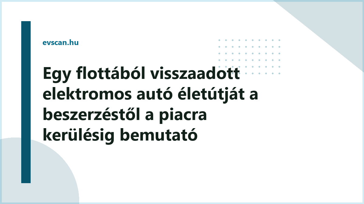 Egy flottából visszaadott elektromos autó életútját a beszerzéstől a piacra kerülésig bemutató folyamatábra