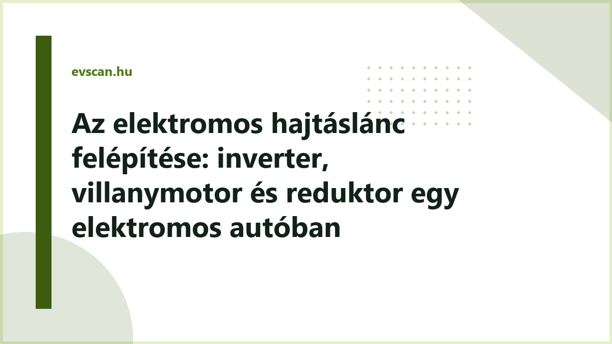 Az elektromos hajtáslánc felépítése: inverter, villanymotor és reduktor egy elektromos autóban