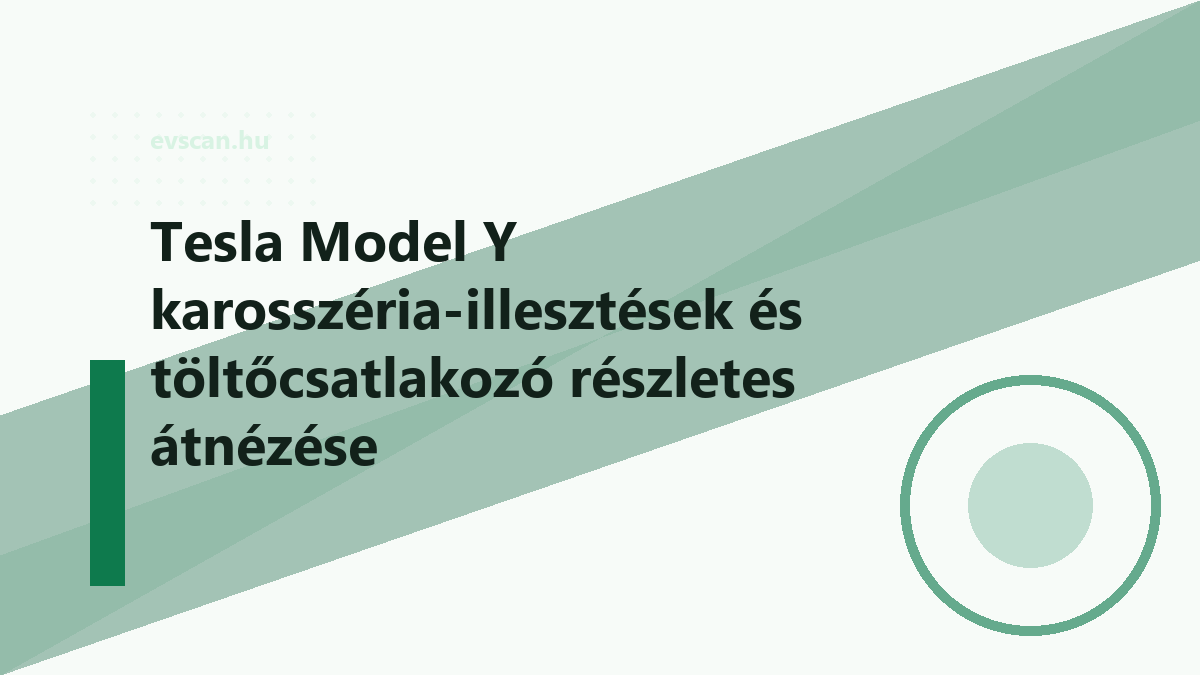 Tesla Model Y karosszéria-illesztések és töltőcsatlakozó részletes átnézése